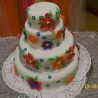 Tropical Wedding The couple were having two receptions so the bottom is real cake (I made two bottoms) and the top 3 layers are fake.