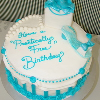 Fashionista Cake Raspberry marble cake with butter cream icing. Pearl necklace and shoe were made out of marshmallow fondant. Shopping bag was a rice crispy...