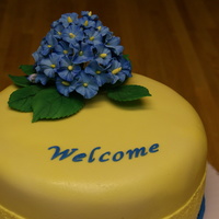 My First Hydrangea! This was a cake I made for friends of ours that were coming to visit. I was quite nervous because he is Italian and works in a bakery - a...