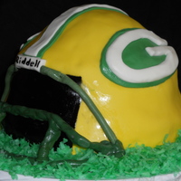 Green Bay Packers Superbowl 2011 Cake I made this cake for the 2011 Superbowl...Packers! I used 2 9-inch rounds, and 1/2 of a sport ball pan. (I would probably use 8 inch rounds...