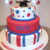 Red/white/blue Graduation Cake 