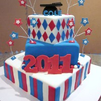 Red/white/blue Graduation Cake 