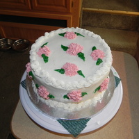 Hydrangea Birthday Cake This was for my sister's birthday. We were camping so I made everything ahead of time and assembled and decortated at the campground....