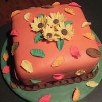 First Fondant Cake spice cake with cinnamon buttercream filling.