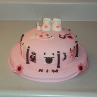 Baby strawberry cake with fondant.