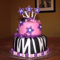 Hannah Montana Themed Cake My daughter's best friend wanted a Hannah Montana inspired cake for her 7th bday...