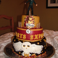 Harry Potter Cake My little girl wanted a Harry Potter themed birthday cake for her 7th bday. Was inspired by many of the cakes on cakecentral! All the...