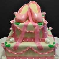 Ballerina Birthday This cake was made for a 70th birthday party for a lady who taught ballet. The bottom cake was vanilla with a vanilla ganache filling and...