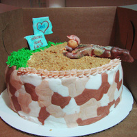 Welcome Home Soldier Pumpkin spice cake filled with cream cheese icing, decorated in buttercream. For a girl who's hubby had just returned from Afghanistan...