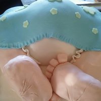 Baby Butt Cake This took me 6hrs from cake to finish. The bottom, legs, and feet are cereal treats covered with MMF.