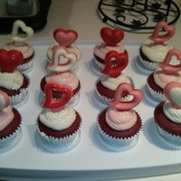 Red Velvet Candy Hearts Just a box red velvet cake with candy melt hearts