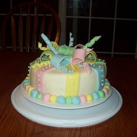 Present Cake I made this cake for our Church's annual Pie and Dessert Auction. It's a WASC with buttercream and fondant. It went for $125.00...