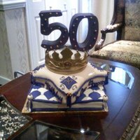 50Th Birthday Cake 50th Birthday cake. Client wanted a really big "50" on top of a crown and that's exactly what I give him..lol. It was a very...