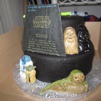 Star Wars 31St Birthday Cake I made this for my husband's 31st birthday. The crawl was made in power point and printed on edible image paper. Jabba was hand molded...