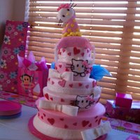 Hello Kitty Birthday Cake I made this for my daughter's 9th birthday. Cake is covered in fondant and the hello kitty topper is gumpaste. The balloons are blown...