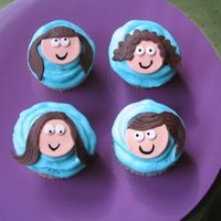 Girl Cupcakes Fondant on buttercream