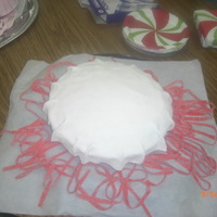 Jellyfish Cake This cake was made for a school project to resemble a live jelly fish, we used sugared candy cut into tiny strings for the "stingers&...