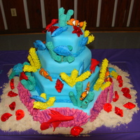Coral Reef Boys And Girls Club Tea Party Cake donated to boys and girls club tea party to raise money for club, forgot gumpaste seaweed that would of helped to hide supports but...