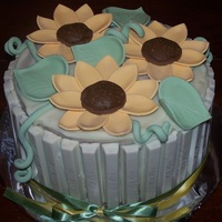 Sunflowers My friend asked for white chocolate cake with sunflowers. All I could think of was white chocolate KitKats.....YUM! White cake with...
