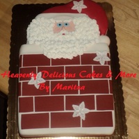 Santa Goin Down The Chimney! Christmas Cake