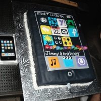 I-Touch Cake Chocolate sponge cake with raspberry buttercream filling covered with black fondant. My first attempt at a fondant cake.