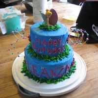 Tinkerbell Birthday Cake This cake was my first attempt at a stacked cake for my daughters 9th birthday. Vanilla cake with Buttercream filling and buttercream icing...