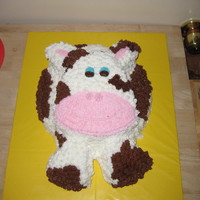 Birthday Cow Cake For my son's 1st Birthday party with a barnyard theme