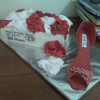 Shoebox/shoe My first attempt at making a gum paste shoe! BC on sides of shoebox with gum paste "tissue paper"