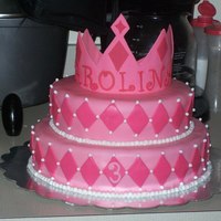 Princess 3Rd Birthday Fondant with Gum Paste Tiara