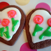 Rose Cookies "mod rose" chocolate sugar cookies inspired by the ones made on the decorated cookie blog.