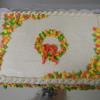 Fall Cake. Spice cake with cinnamon buttercream. Last minute cake for a outreach thanksgiving dinner. Got the idea from someone else here on...