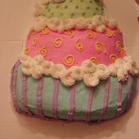 Topsy Turvey Cake This is a cake I made for my best friend's birthday, about the fourth cake I ever attempted . She loved it.