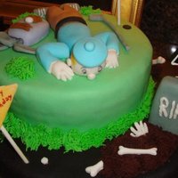 Hobby And Over The Hill Cake for 40 years old man. Top chocolate cake and base vanilla cake