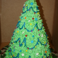 Christmas Tree Cake Top 1/2 was chocolate cake and the bottom 1/2 is vanilla.