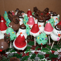 Christmas Themed Cake Pops Santa hat, Rudolph, Snowman and a Tree!!