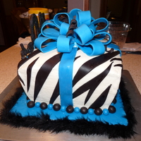40Th Birthday Zebra cake for 40th birthday - buttercream with fondant accents