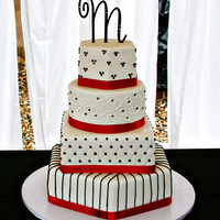 Black, White And Red Wedding Cake 