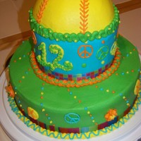 Softball/peace for a 12 year old who wanted softball and peace signs but not too girly