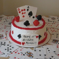 Playing Cards White cake with BC. Cards made out of gumpaste. TFL