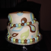 Blue & Green Wonky Cake This was my 2nd fondant cake and 1st attempt at a wonky or topsy-turvy cake. I made it for a cake raffle at my kids' school. It wasn&#...