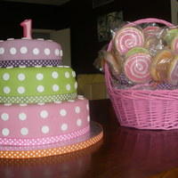 1St Birthday Cake And Basket Of Cookie Pops 