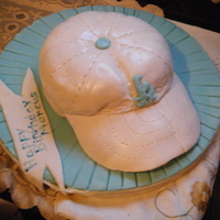 Hat Cake White and blue fondant and gumpaste covered birthday hat cake