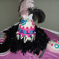 Zebra Flower 1St Birthday Cake BC with MF details.