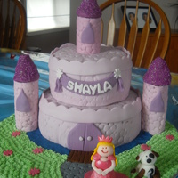 Princess For A Day Princess castle made for my little niece turning 4.Inspired by many cakes here on CC!6" vanilla cake, and 8" chocolate.Towers are...