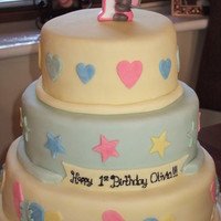 First Birthday Cake My first attempt at a tiered cake! Not too bad, but I've been a lot happier with my other ones!
