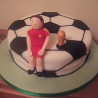 World Cup Cake I made this cake for a prize in the charity world cup sweepstake at work! I think everyone liked it :-) Funnily enough the cake topper...