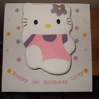 Hello Kitty A Hello Kitty cake for my friends daughter! This was my first 2-D carved cake!