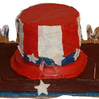 Uncle Sam's Hat.. I'm almost embarassed to submit this next to your perfect cakes.. but at least you get an idea of what it looked like and maybe...