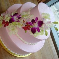 Orchid Wedding Buttercream icing with real fresh Orchids