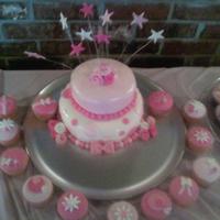 First Fondant Cak Here is my first fondant cake. i thought i did a good job, and everyone else did too :)